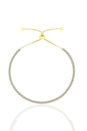 دستبند نقره طلائی زنانه 925 عیار Söğütlü Silver - کد 894010874