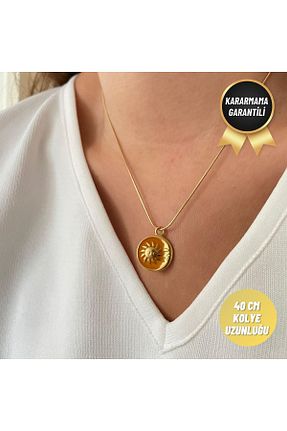 گردنبند استیل ( فولاد ) زرد زنانه استیل (فولاد) nerora - کد 878981443