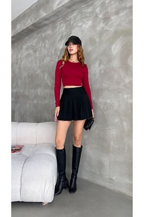 بلوز زرشکی زنانه ساده Serra - کد 894028255