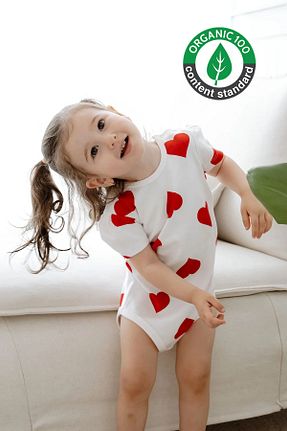 بادی و سرهمی نوزادی سفید بچه گانه %100 پنبه ارگانیک Lilabio - کد 826200716