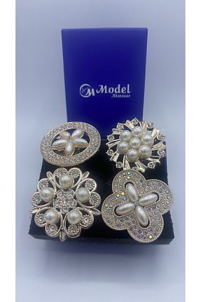 سنجاق سینه طلائی زنانه پلی استر model aksesuar - کد 358541929