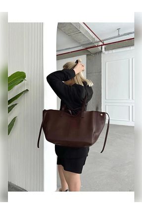 کیف دوشی قهوه ای زنانه چرم مصنوعی BERMET - کد 894048187