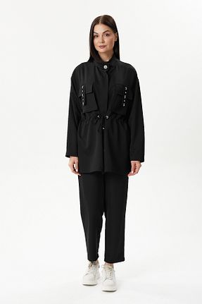 ست بالاتنه و پائین تنه مشکی زنانه بافتنی MAQ DESIGN - کد 894047618
