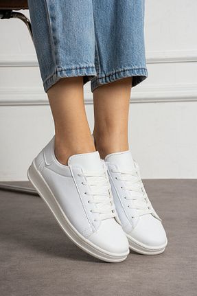 کفش اسنیکر سفید زنانه بند دار NAVİSHOES - کد 894050105