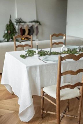 رومیزی سفید کتان Wellstil - کد 373009856