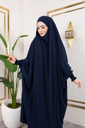 کلاه و ابایا سرمه ای زنانه پنبه پلی استر KADEEM - کد 894084221