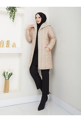 پالتو پشمی بژ زنانه رگولار Günay Karaca - کد 894078415