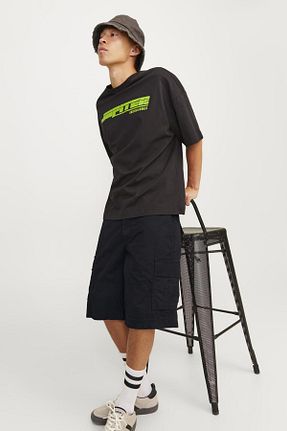 شلوارک و برمودا مشکی مردانه رگولار Jack & Jones - کد 823537461
