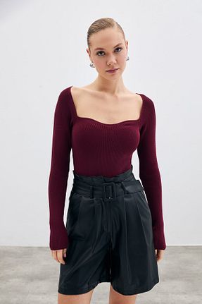 بلوز زرشکی زنانه A-Form فیت Sateen - کد 872540545