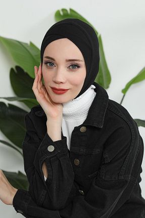 کلاه شنای حجاب مشکی زنانه Aisha