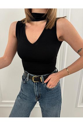 بلوز مشکی زنانه ساده Moda Hour - کد 894116087