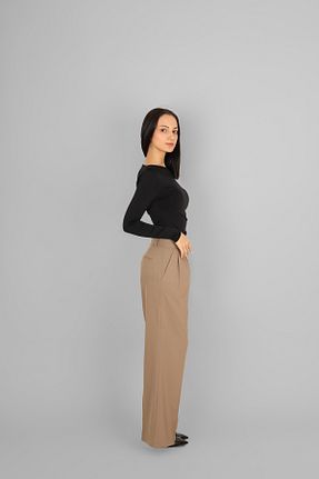 شلوار قهوه ای زنانه الاستان - ویسکون - پلی استر Bood Atelier - کد 894147446