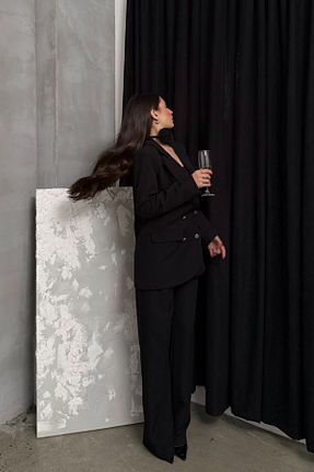 ست بالاتنه و پائین تنه مشکی زنانه بافتنی msm fashion - کد 894135574