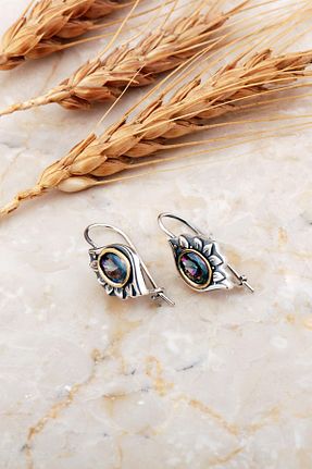 گوشواره نقره سفید زنانه 925 عیار Sümer Telkari - کد 894151896