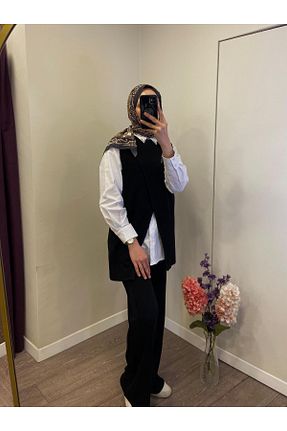 ست بالاتنه و پائین تنه حجاب مشکی زنانه اورسایز Levidor - کد 894121219