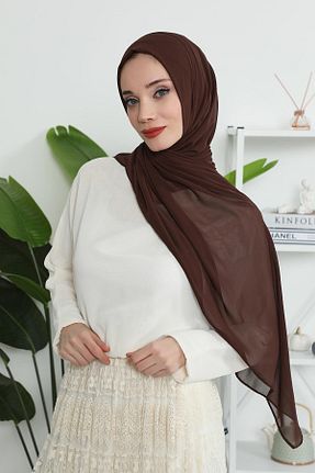 شال قهوه ای زنانه شیفون Aisha