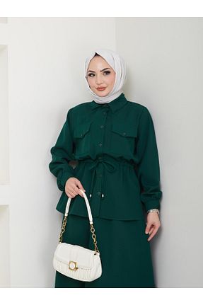 ست بالاتنه و پائین تنه سبز زنانه بافتنی Rema - کد 894183589