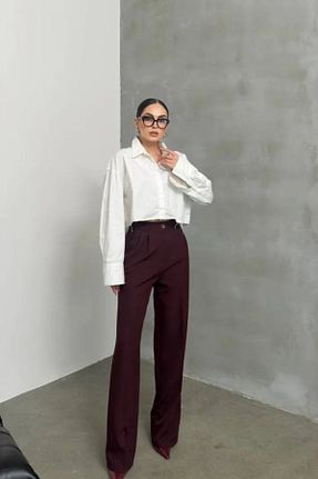 شلوار زرشکی زنانه بافتنی Yefrastore - کد 894161663