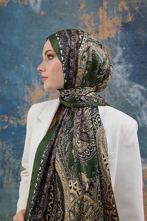 شال سبز زنانه ویسکون İpekhan - کد 878837679