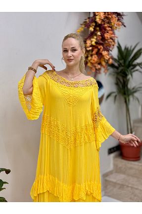 لباس زرد زنانه بافتنی Punta Otantik - کد 894169080