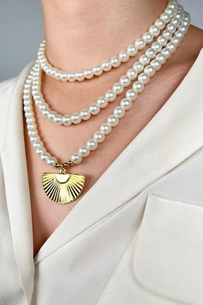 گردنبند جواهر طلائی زنانه روکش طلا Sose Moda - کد 894194836