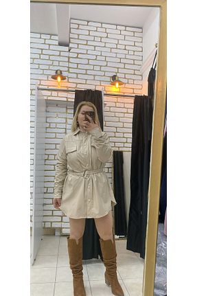 ترنچکت بژ زنانه بدون آستر TUBA TOPTAŞ - کد 896019893