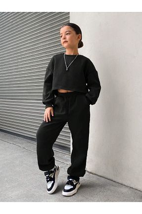 ست بالاتنه و پائین تنه مشکی بچه گانه بافت Butik - کد 881321272