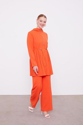 ست بالاتنه و پائین تنه حجاب نارنجی اورسایز Levidor - کد 896231067
