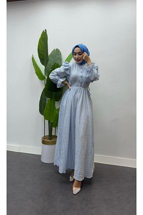 لباس حجاب آبی زنانه رگولار ışık tesettur - کد 894353841