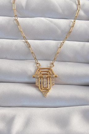 گردنبند استیل ( فولاد ) زرد زنانه استیل (فولاد) Venice takı & aksesuar - کد 878199213