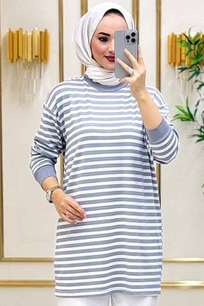 تونیک حجاب طوسی زنانه مخلوط ویسکون Bold Grup - کد 796046914