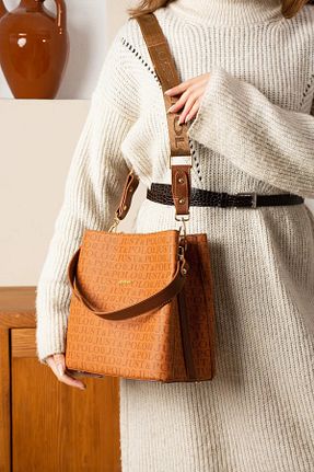 کیف دوشی نارنجی زنانه چرم مصنوعی Just Polo - کد 894290838