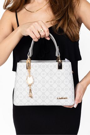 کیف دوشی سفید زنانه چرم مصنوعی LivKors - کد 894463365