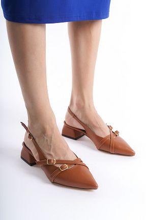 کفش پاشنه بلند کلاسیک قهوه ای زنانه چرم مصنوعی bakacstore - کد 845516613