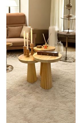 میز عسلی قهوه ای چوب Simillo Home&Living - کد 833442011