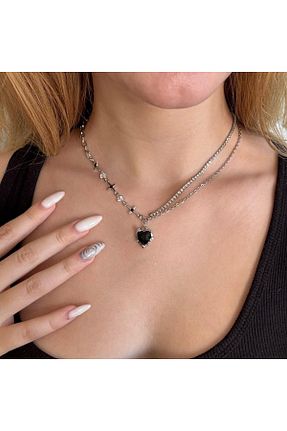 گردنبند جواهر مشکی زنانه Vintageamer - کد 877252554