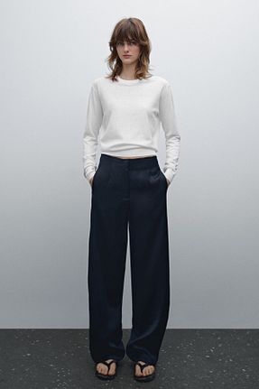 پلیور سفید زنانه ساده Massimo Dutti - کد 894480267