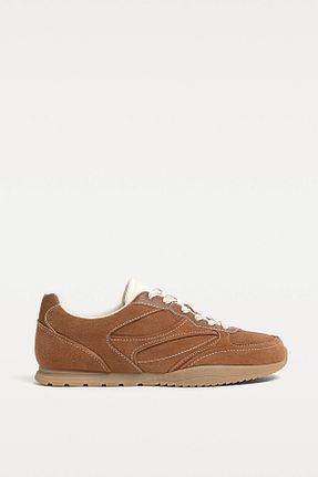 کفش اسنیکر قهوه ای زنانه بند دار Stradivarius - کد 894505888