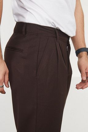 شلوار پارچه ای قهوه ای مردانه کش دار CLARO MASCULİNO - کد 894540431