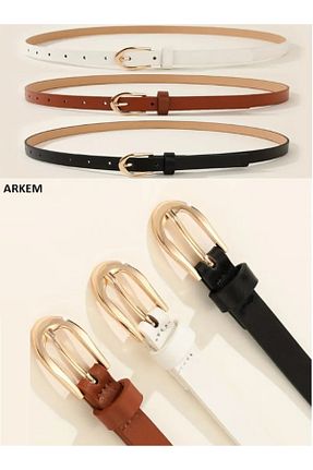 کمربند رنگی زنانه چرم مصنوعی ARKEM CLUB - کد 894537848