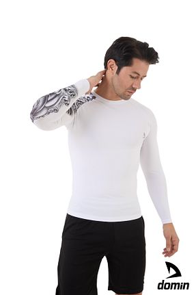 بادی اسپرت سفید مردانه پلی استر DOMİN SPOR - کد 873124076