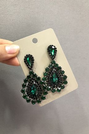 گوشواره جواهر سبز Hayalperest boncuk - کد 48742541