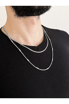 گردنبند استیل ( فولاد ) طوسی مردانه استیل (فولاد) Farah Butik - کد 894584668