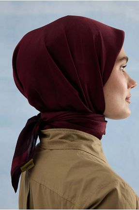 شال زرشکی زنانه پنبه پلی استر Cardion - کد 854496402