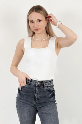 بلوز سفید زنانه ساده GİYSA - کد 890469868