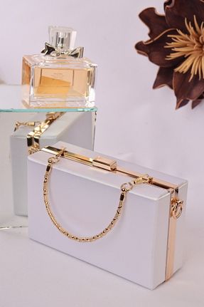 کیف مجلسی سفید زنانه چرم مصنوعی weem bag - کد 894595100