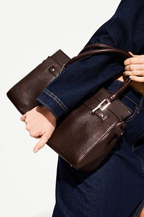 کیف دستی قهوه ای زنانه Bershka - کد 894590985