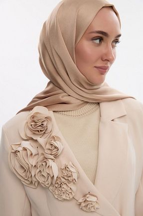 شال طلائی زنانه پنبه پلی استر cs camellia scarf - کد 894594715
