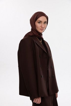 شال قهوه ای زنانه پنبه پلی استر cs camellia scarf - کد 894594875