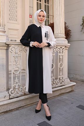 تونیک حجاب بژ زنانه پلی استر SELAM - کد 896236800